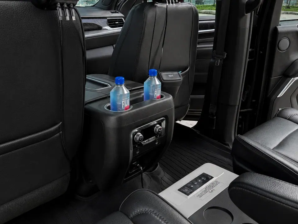 Leather passenger seating inside the Yukon